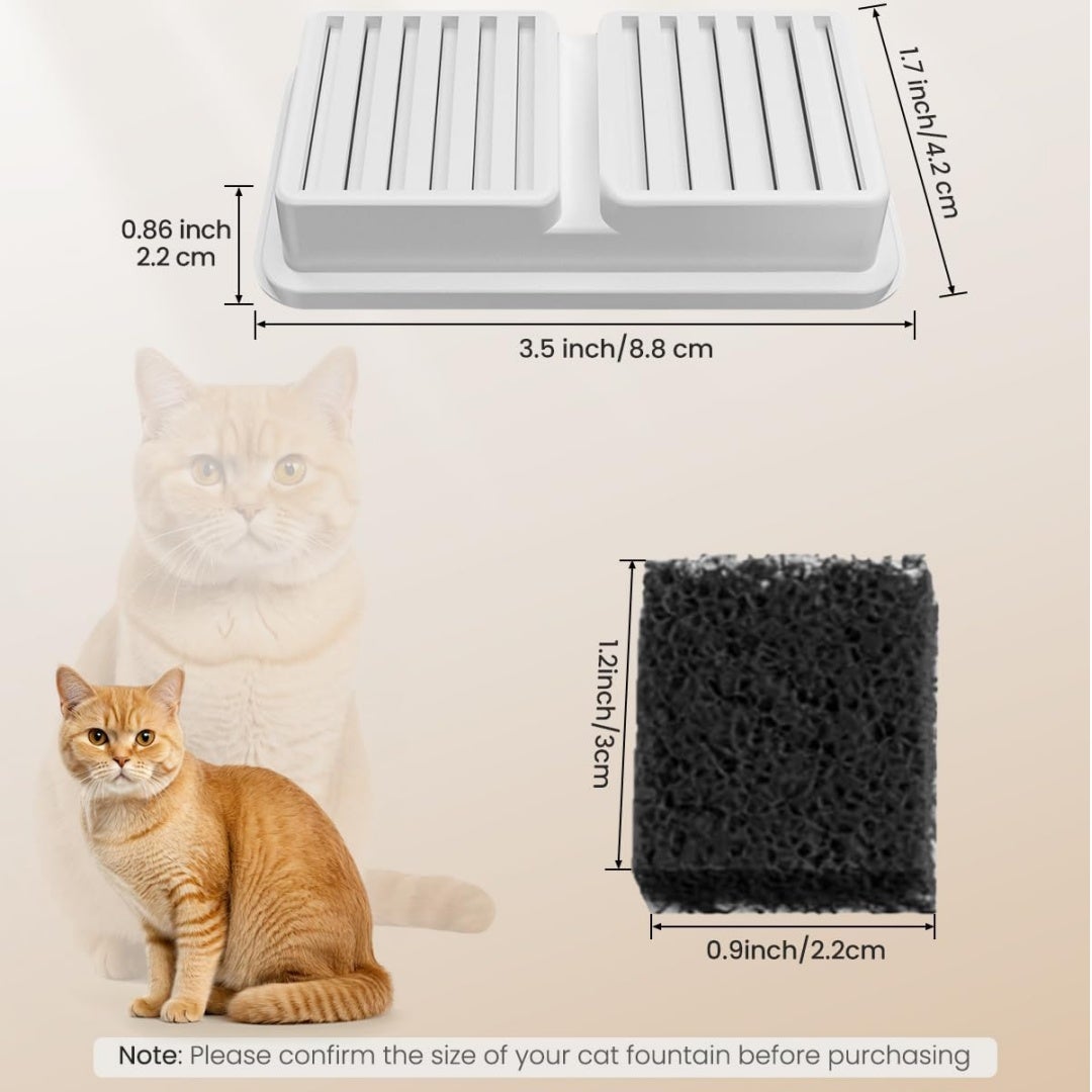 6 filtros de carbón para fuente de agua para gatos, repuesto para bebedero automático, compatible con BALIMO 2.5L - 2