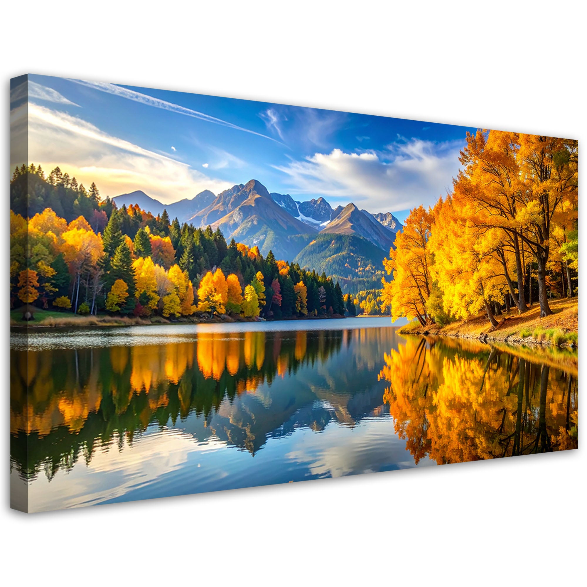 Obraz do salonu sypialni, Pejzaż jesienny jezioro góry natura 80x40
