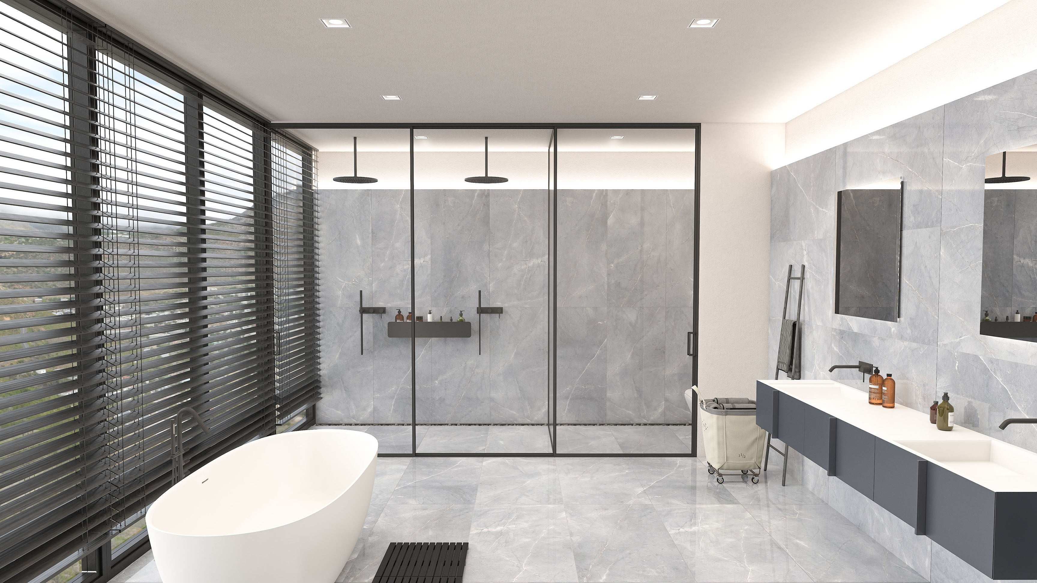 Carrelage sol/mur effet marbre gris Lumina l.120 x L.60 cm MAJORCA TIFFANY - 3