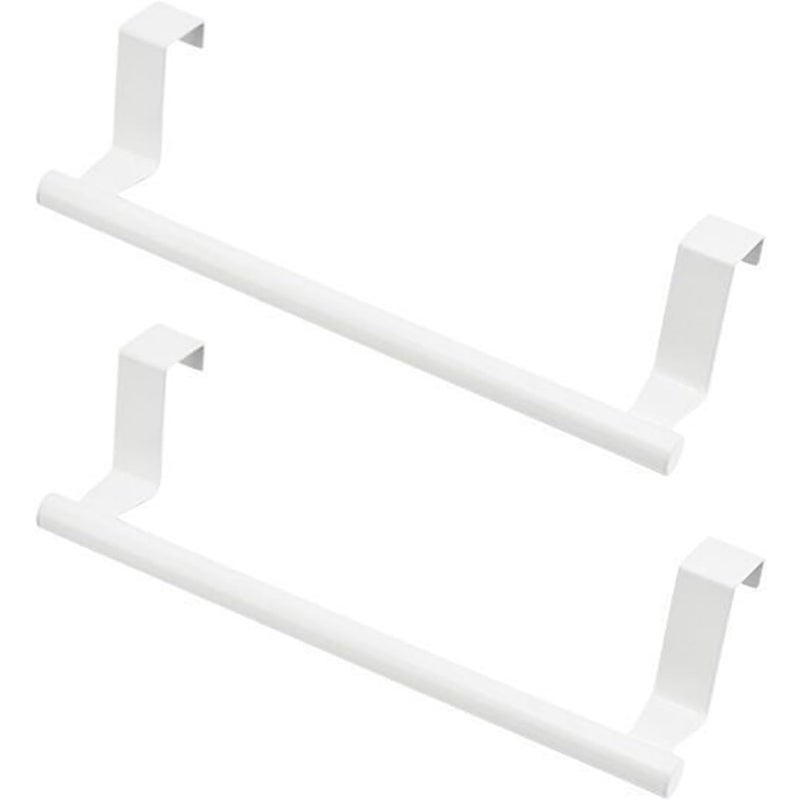 Wieszak na ręczniki na drzwi, nie wymaga wiercenia, do kuchni, łazienki i garderoby, 36 cm, 2 sztuki (biały)