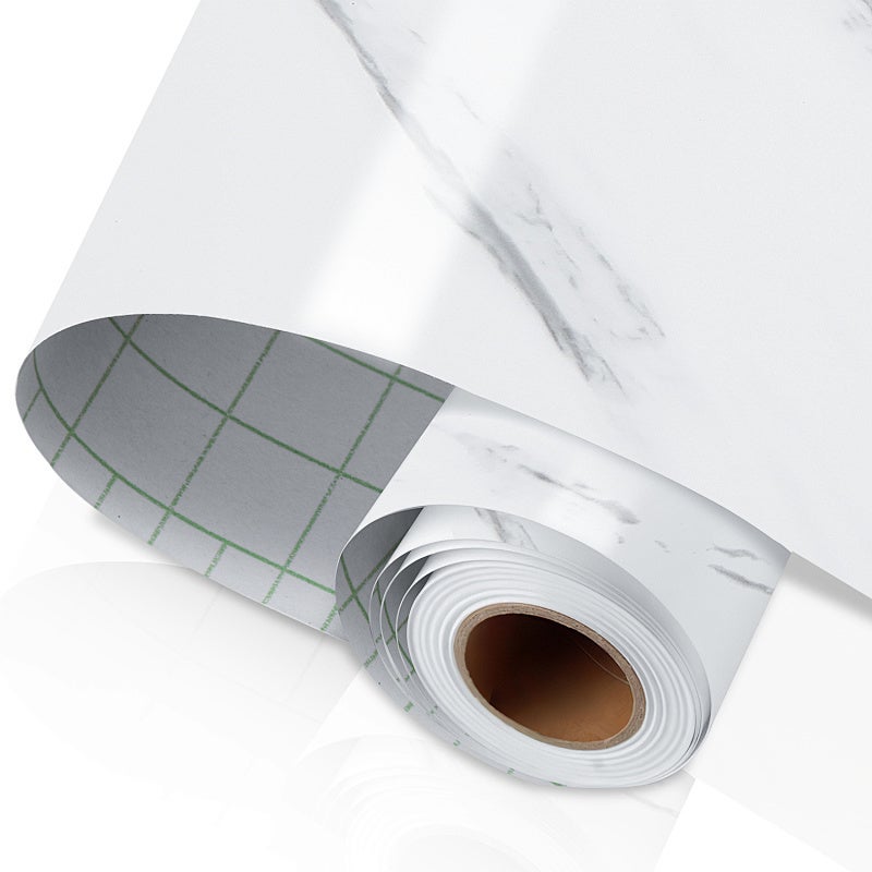 Film PVC Autocollant, Film Adhésif Décoratif, Revêtement Décoratif Imperméable Pour Cuisine wygląd białego marmuru 500×61 cm