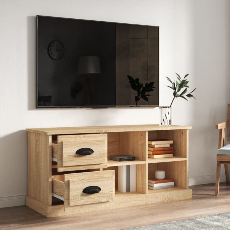Meuble TV chêne sonoma 102x35,5x47,5 cm bois d ingénierie - 3