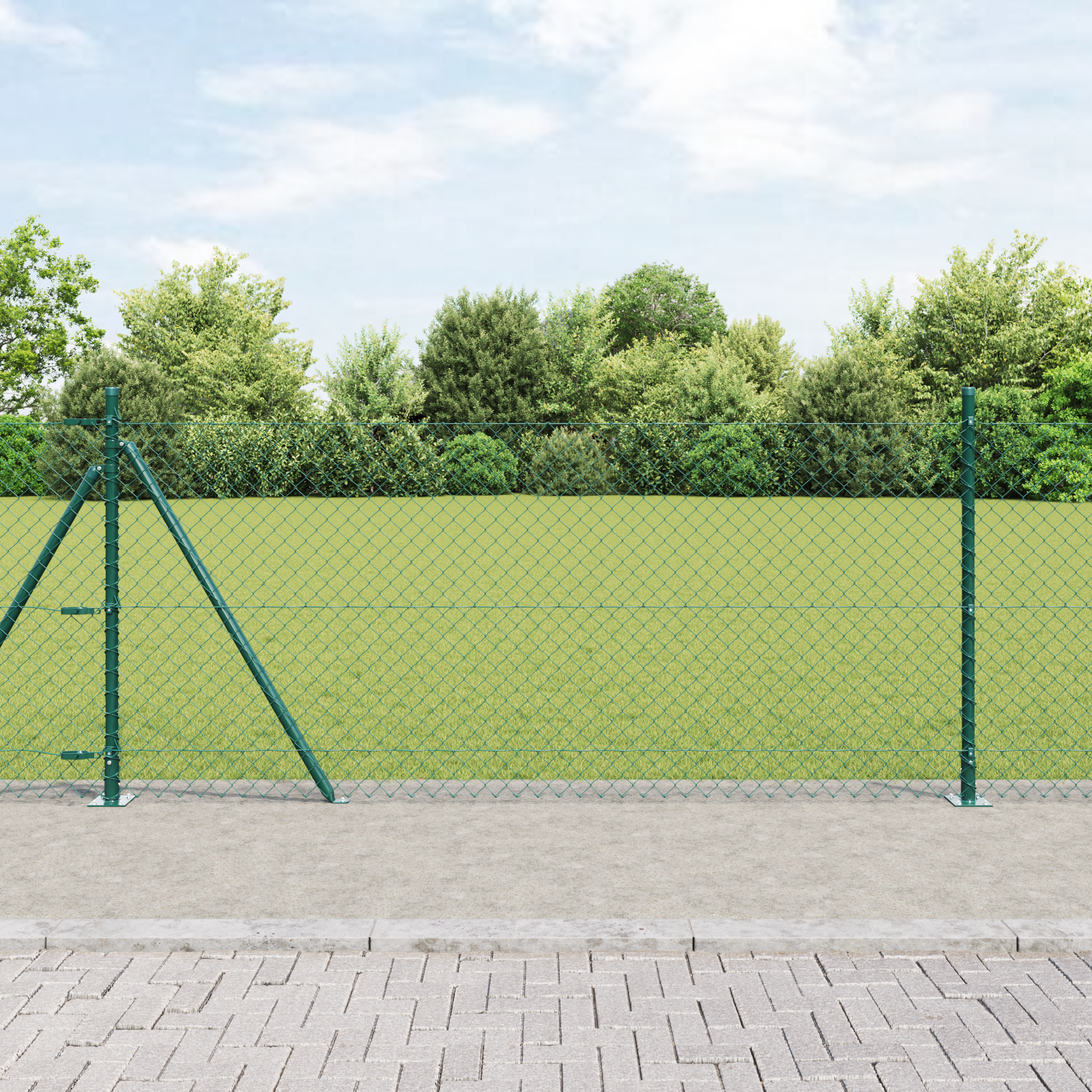 Słupek ogrodzeniowy. Zielony 25 x 1 m (siatka 40 x 40 mm) vidaXL