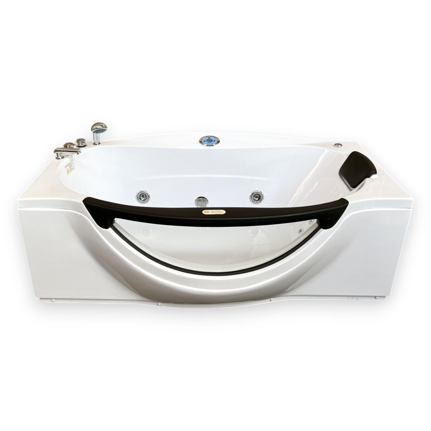 Bañera de hidromasaje 180 x 96 cm con frontal de cristal 9 jets - jasmine