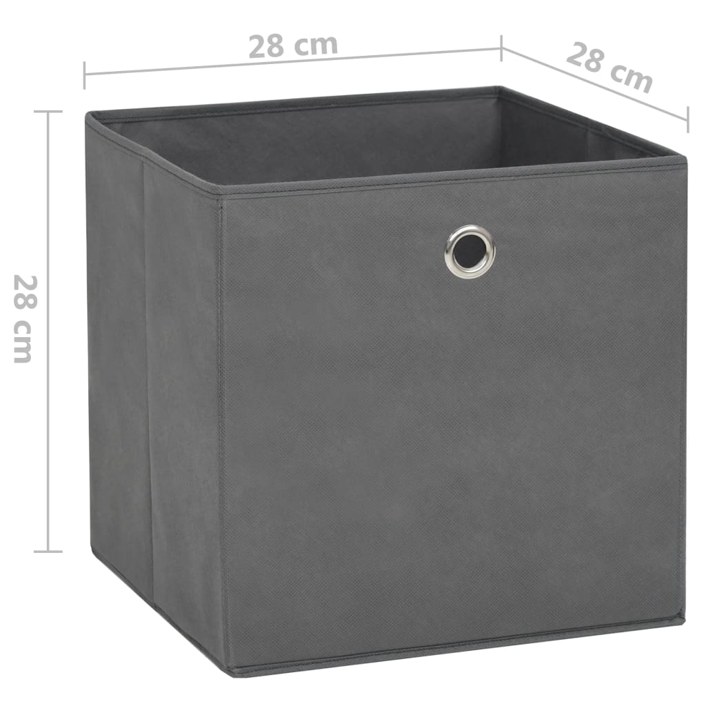 Boîtes de rangement | Coffre de rangement 10 pcs Tissu intissé 28x28x28 cm Gris CFW398870 - 7