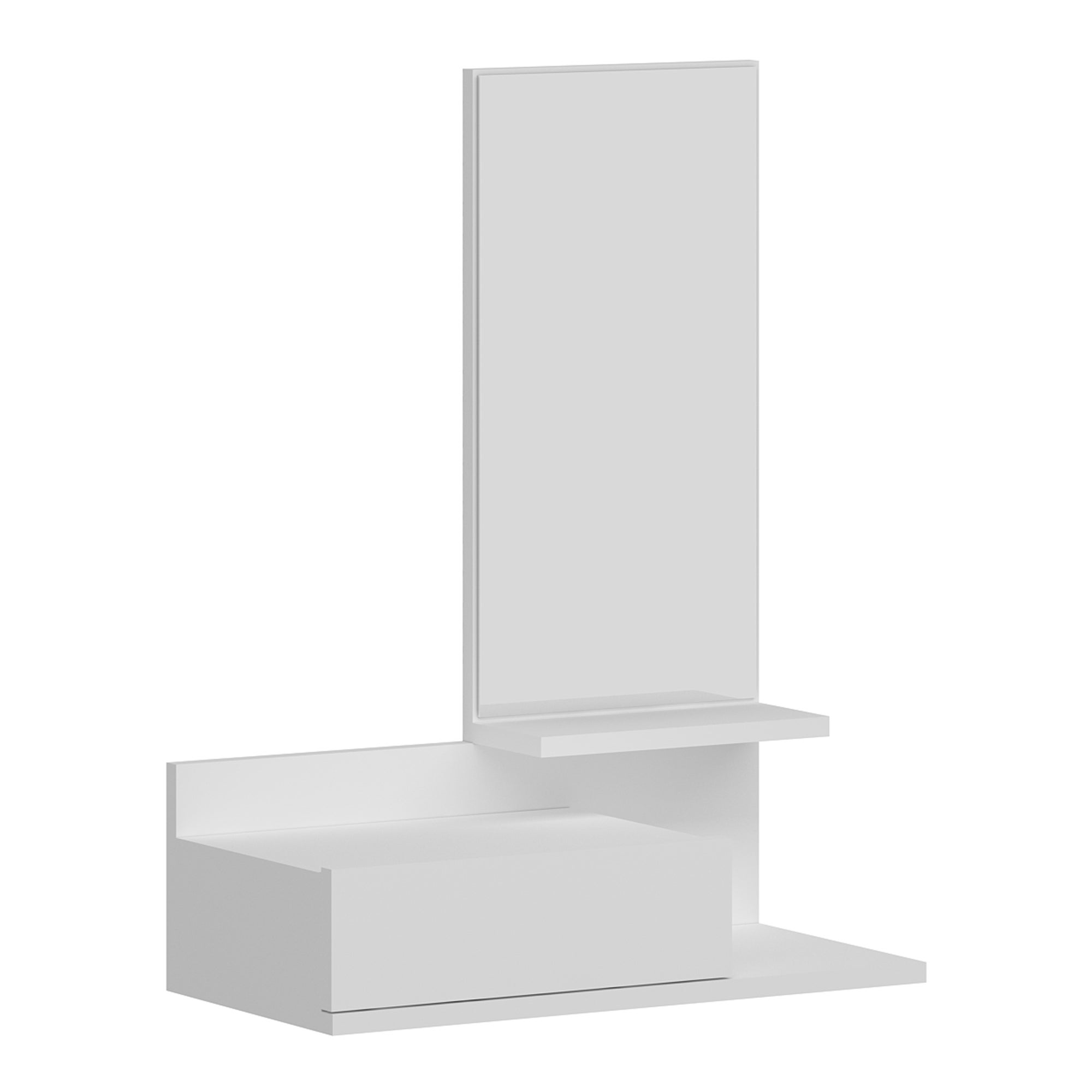 Mensola da Parete 'Gundsø' con Cassetto e Specchio - Mobile da Ingresso - Bianco [en.casa] - 4