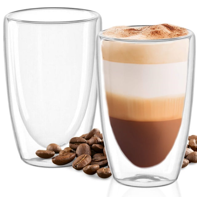 Szklanki z podwójnym dnem 2 szt. na kawę herbatę 450ml termiczne