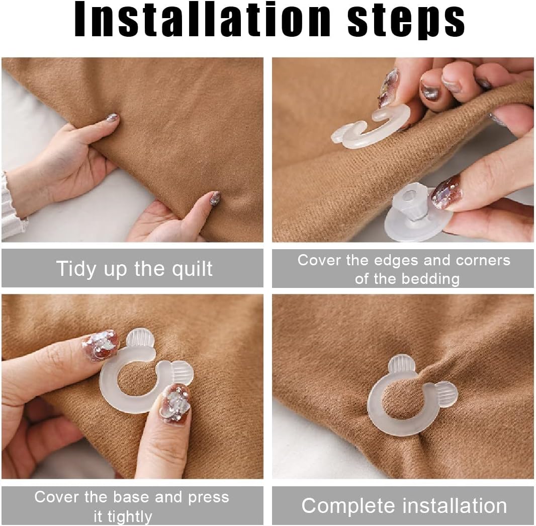 12 x Clips Housse de Couette, Couette Clips pour Garder la Couette en Place, Housse de Couette Housse de Couette Beignets Attaches de Couette - 3