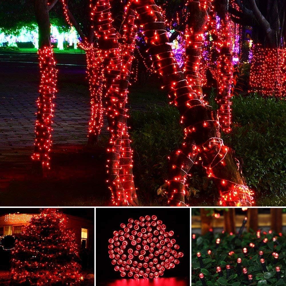 50M 1000 LED Guirlande Lumineuse Carnaval Mariage Extérieur Jardin Intérieur Éclairage（rouge） - 4