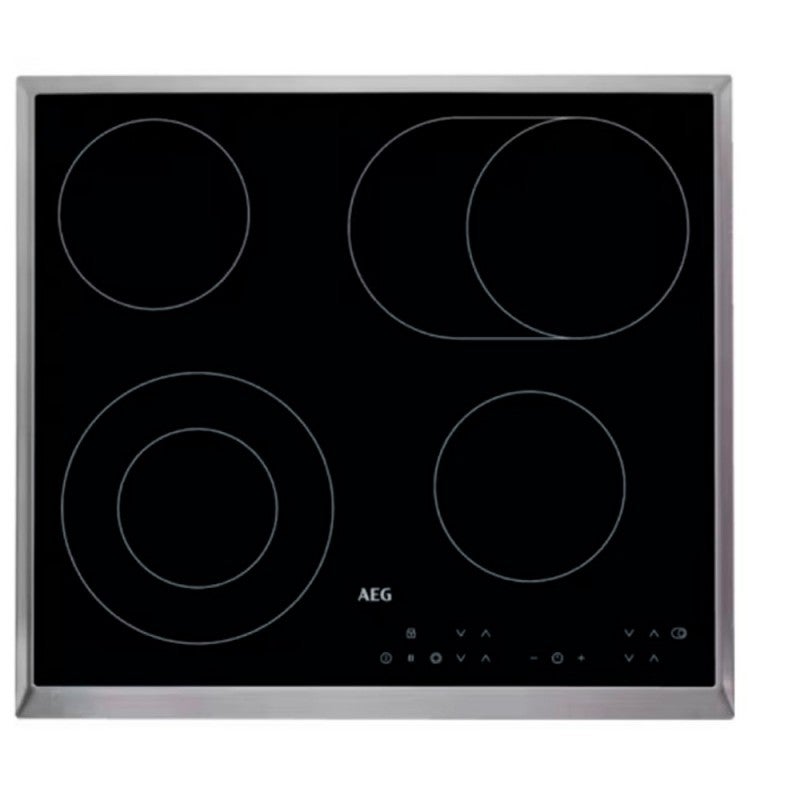Aeg Placa Vitrocerámica Hk634060xb 4F Marco Inox Negro , Leroy Merlin