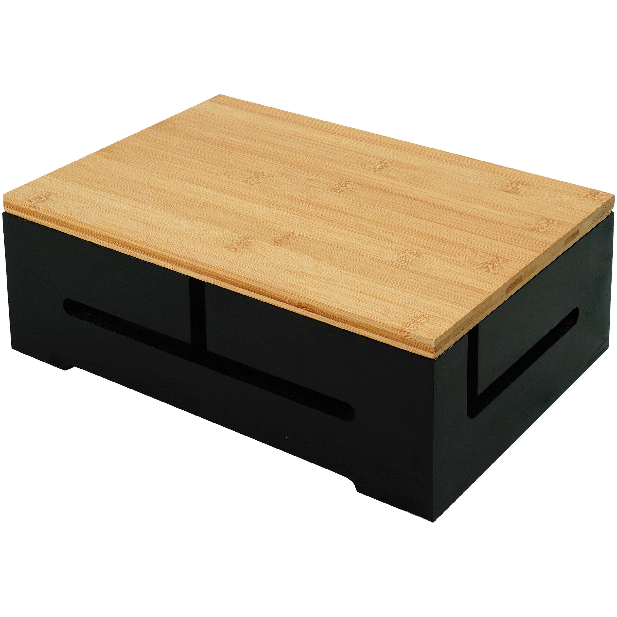 Boîte De Rangement Câbles Avec Couvercle Bambou - Organiseur Bureau Et TV, Design Élégant