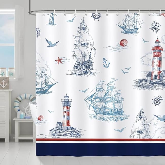 Tenda da doccia blu, tenda da doccia blu astratta moderna Boho venduto Tenda da doccia blu, tenda da doccia blu astratta moderna Boho venduto
