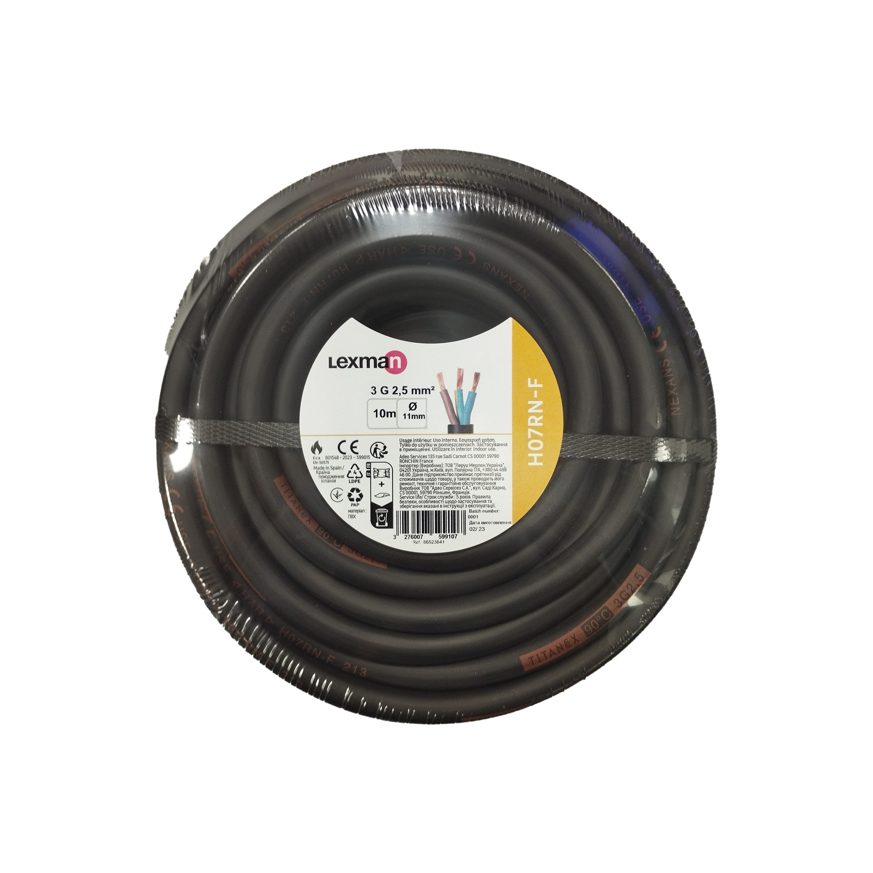 Cable eléctrico 3G 2.5mm² h07rn-f L.10m, negro - 4