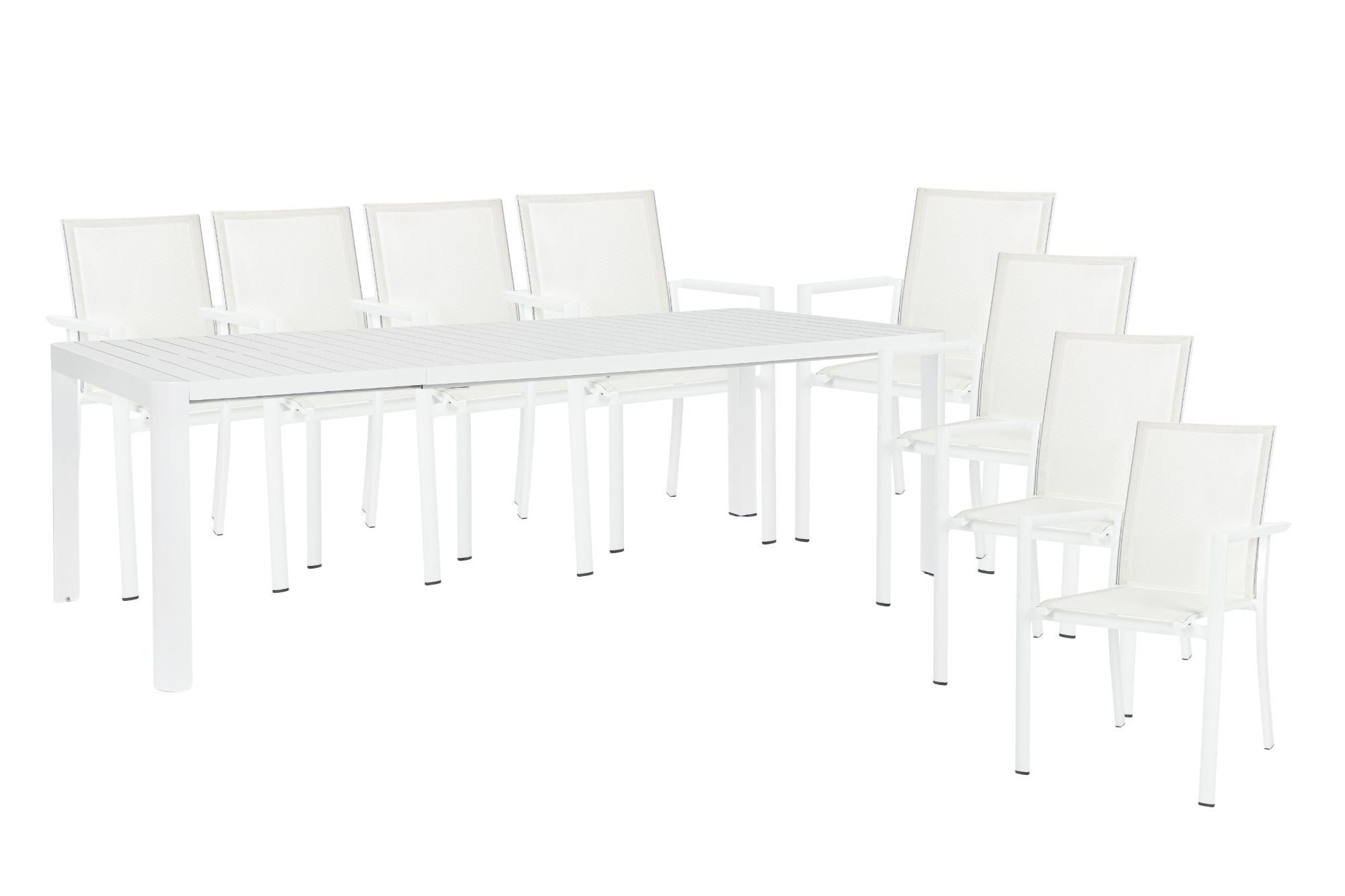 Table de jardin extensible 180/240 et 8 chaises empilables - AVIGNON