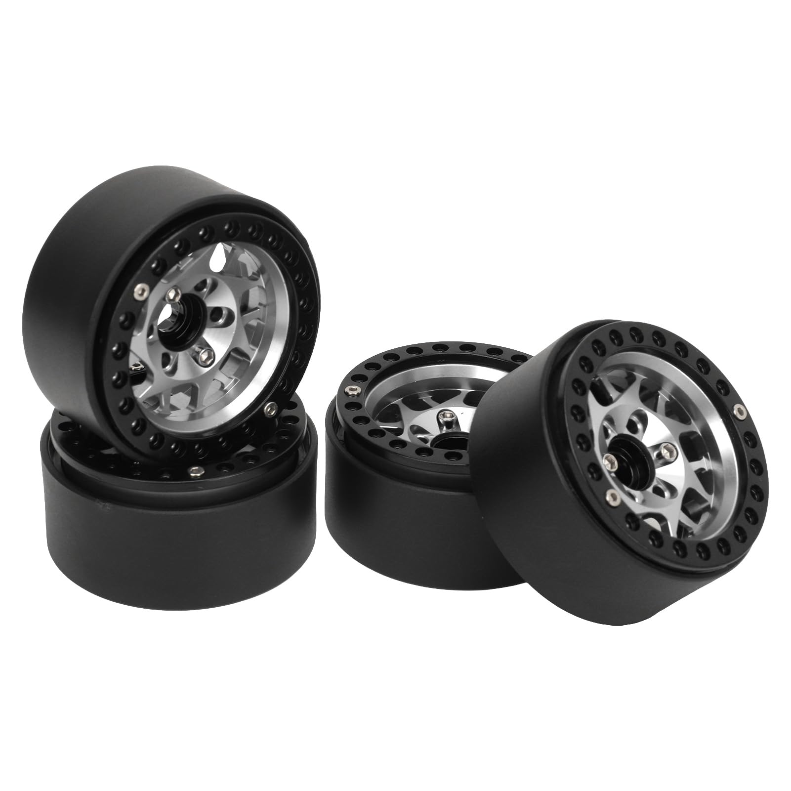 Jantes Beadlock 1.9 Inch INJORA Pour RC Crawler - Roues Alliage Aluminium 4pcs Bronze - Compatible TRX4 SCX10