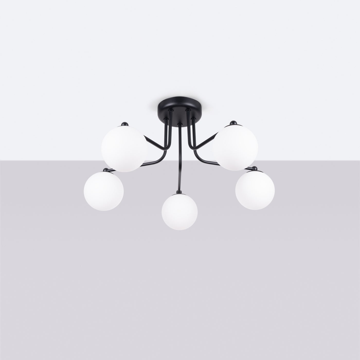 Żyrandol BEALY 5 czarny LED 4000K - 58x64x29cm Sollux