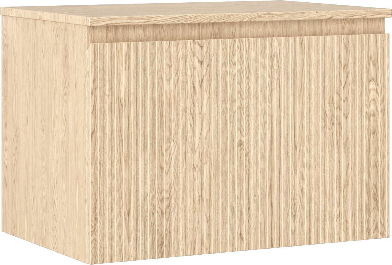 Mexen Rivel szafka łazienkowa podumywalkowa 70 cm z blatem, 1 szuflada, ryflowana , dąb - 91A20-07047-1-BFC81