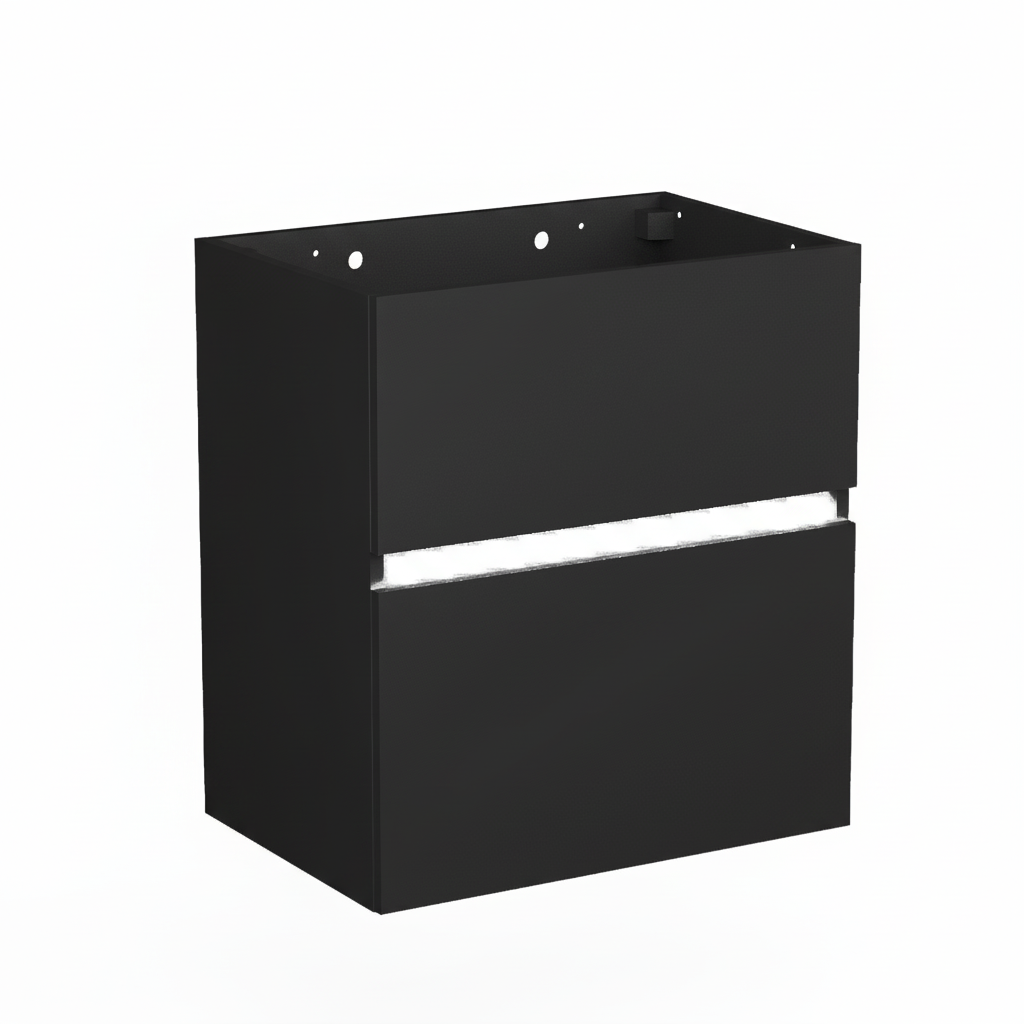 Szafka pod umywalkę NEO 60 cm czarny mat z oświetleniem LED bez umywalki