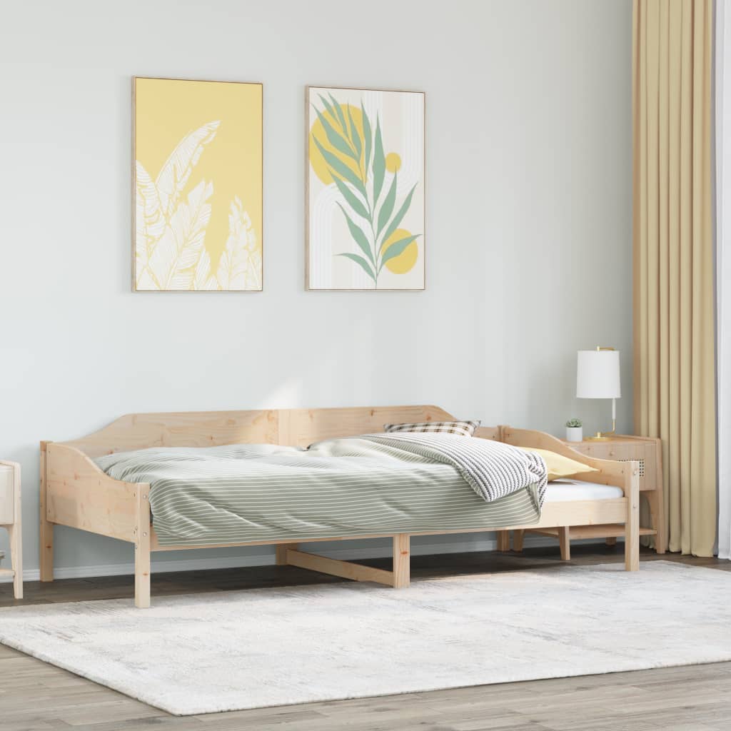 Cadre De Lit 90x190 Cm En Bois De Pin Massif - Neuf