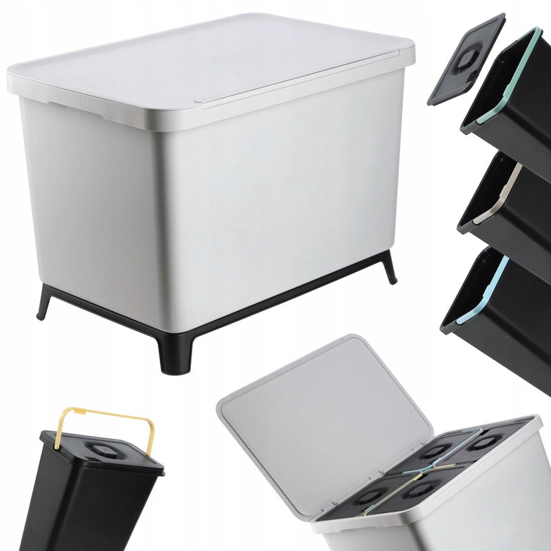 KOSZ NA ŚMIECI WISZĄCY POJEMNIK DO SEGREGACJI 10L POPIEL Z UCHWYTEM 4szt