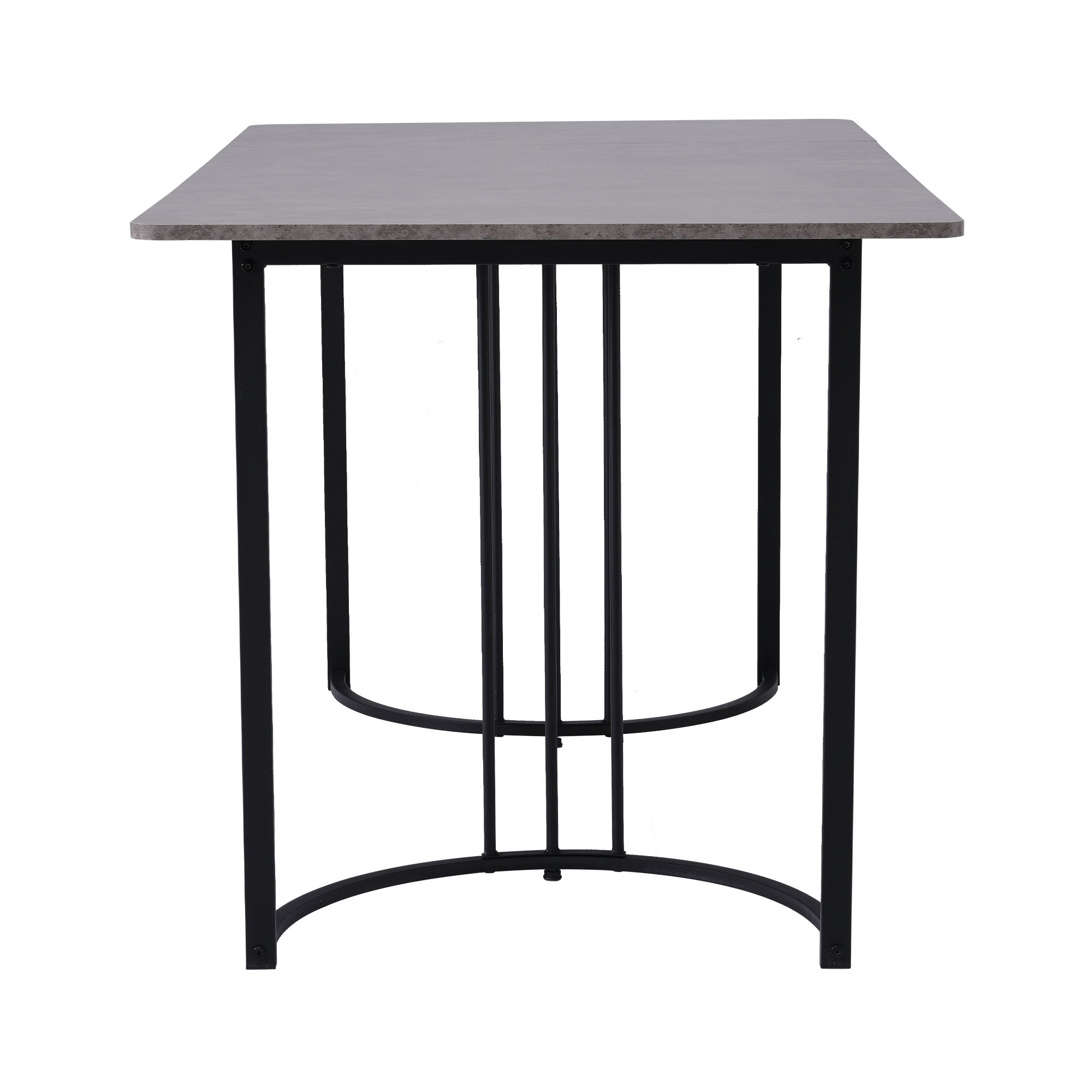 Table à manger 140 x 80 cm rectangulaire avec pieds réglables - en métal - gris - 7