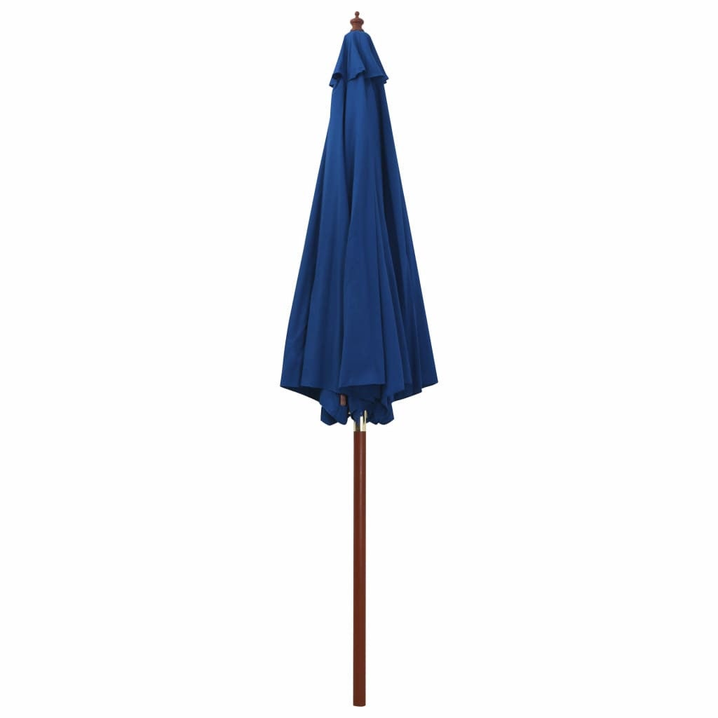 Parasol avec mât en bois 300x258 Bleu - 5
