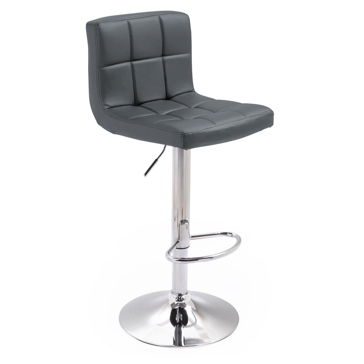 Lot de 2 tabourets de bar gris MIKE - 6
