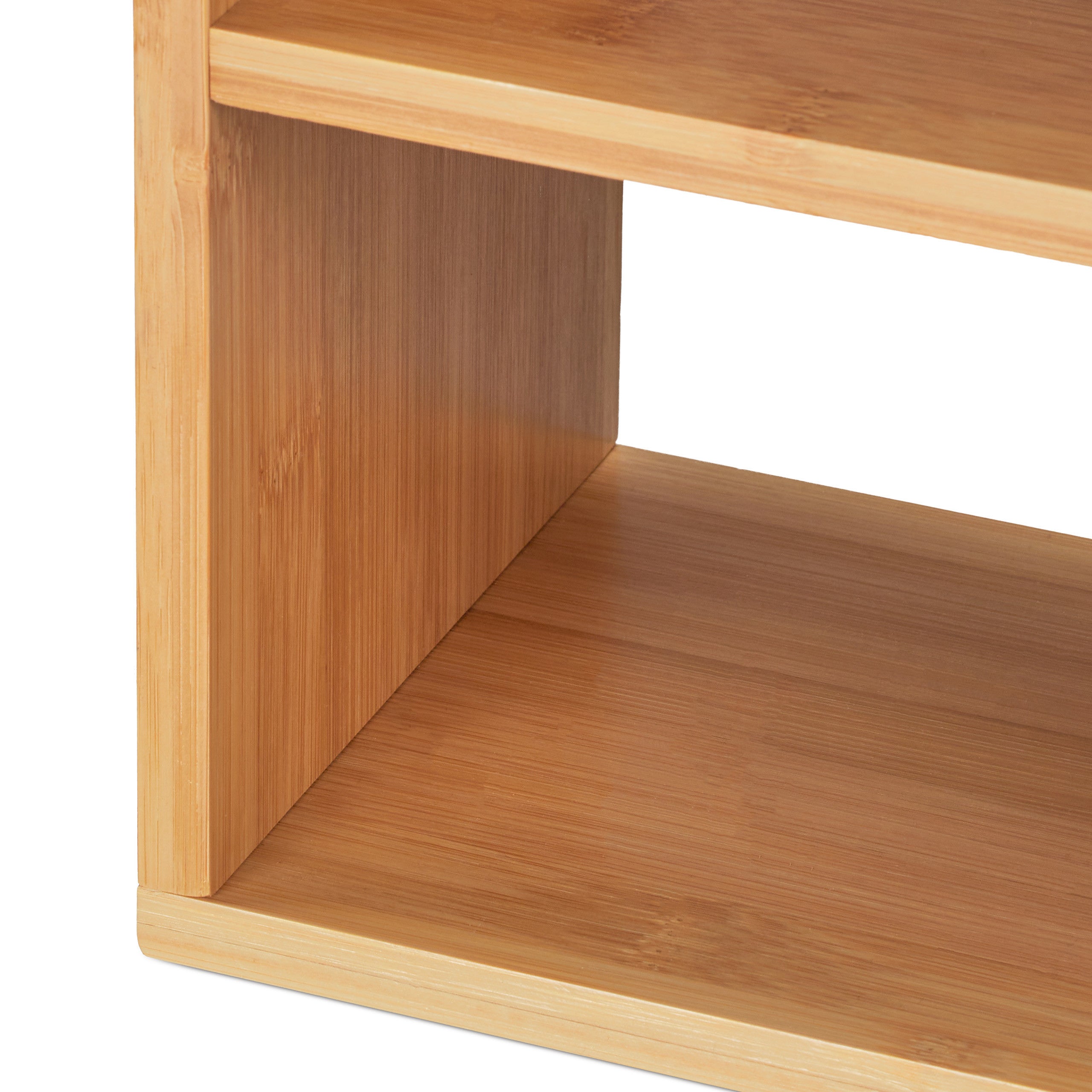 Etagère en bambou, 6 compartiments, 45,5 x 55 x 16 cm, pieds, cuisine, salle de bain & salon, déco, nature, Relaxdays - 7