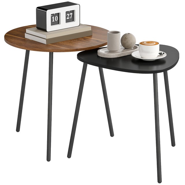 Lot de 2 tables basses metal HOMCOM