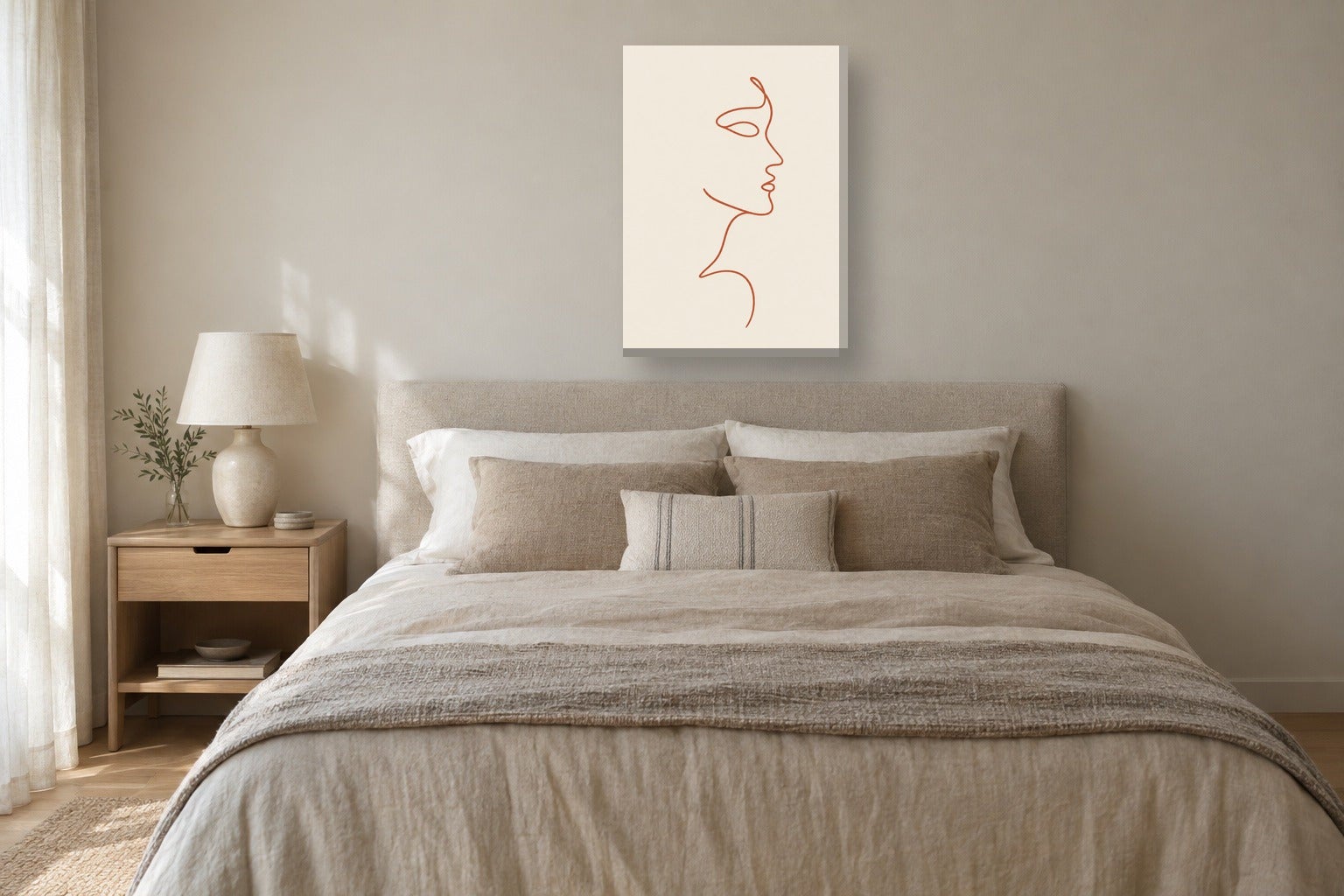 Tableau line art «Perfil» sur toile, châssis en bois de 2 cm, 30 x 40 ...