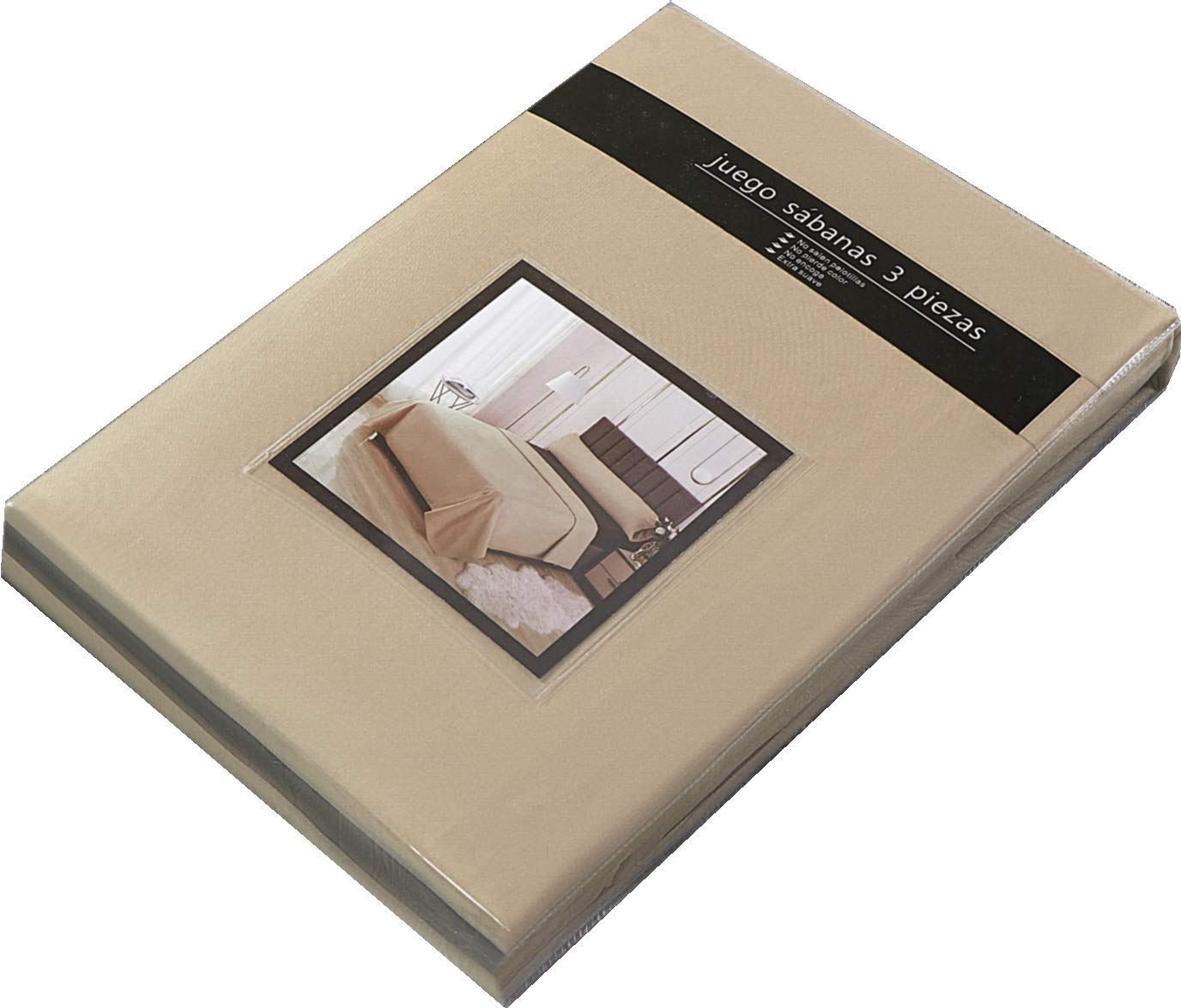 Tienda eurasia® juego 3 sábanas de cama, microfibra transpirable, cama 150-150x190/200 cm, mocca