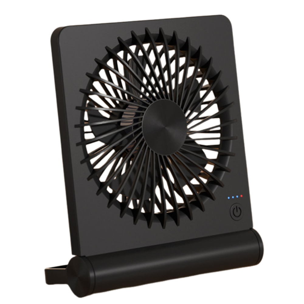 Wentylator stołowy, mały wentylator USB, mocny i cichy przepływ powietrza, 3 regulowane prędkości, czarny