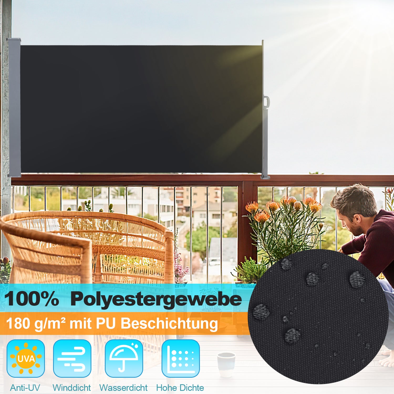 Melko Store De Balcon Store Latéral Protection Contre Le Vent Store