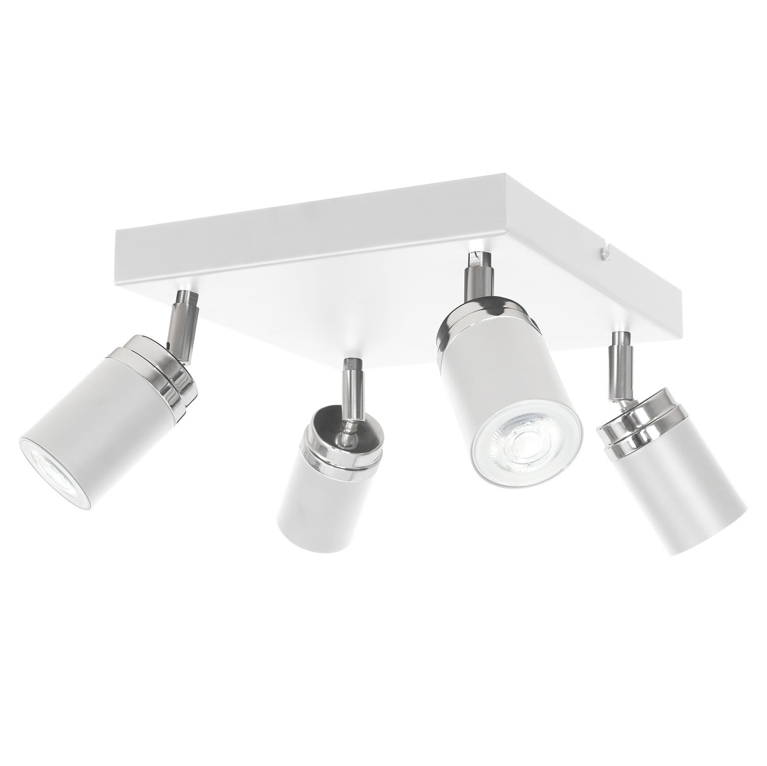 Lampa sufitowa wisząca Reno biały mat-chromowana 4xGU10x15W wym: 17 x 25 x 25 cm metal Luminex