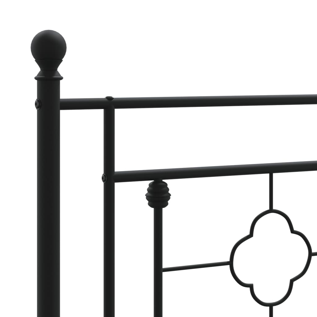 Estructura cama sin colchón con cabecero metal negro 160x200 cm vidaXL - 8