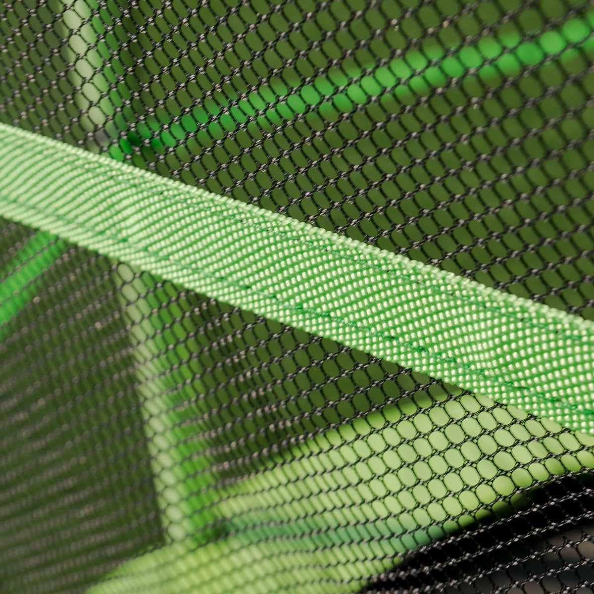 Trampolino Elastico Bambino in Acciaio, Tappeto Elastico Bambini da Esterno e da Interno, con Rete e Cusicnetti Antiscivolo (Verde, 165 x 165 - 6