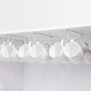 Lot De 5 Supports Verres à Pied Suspendus 30 Cm - Range Verres Cuisine Noir