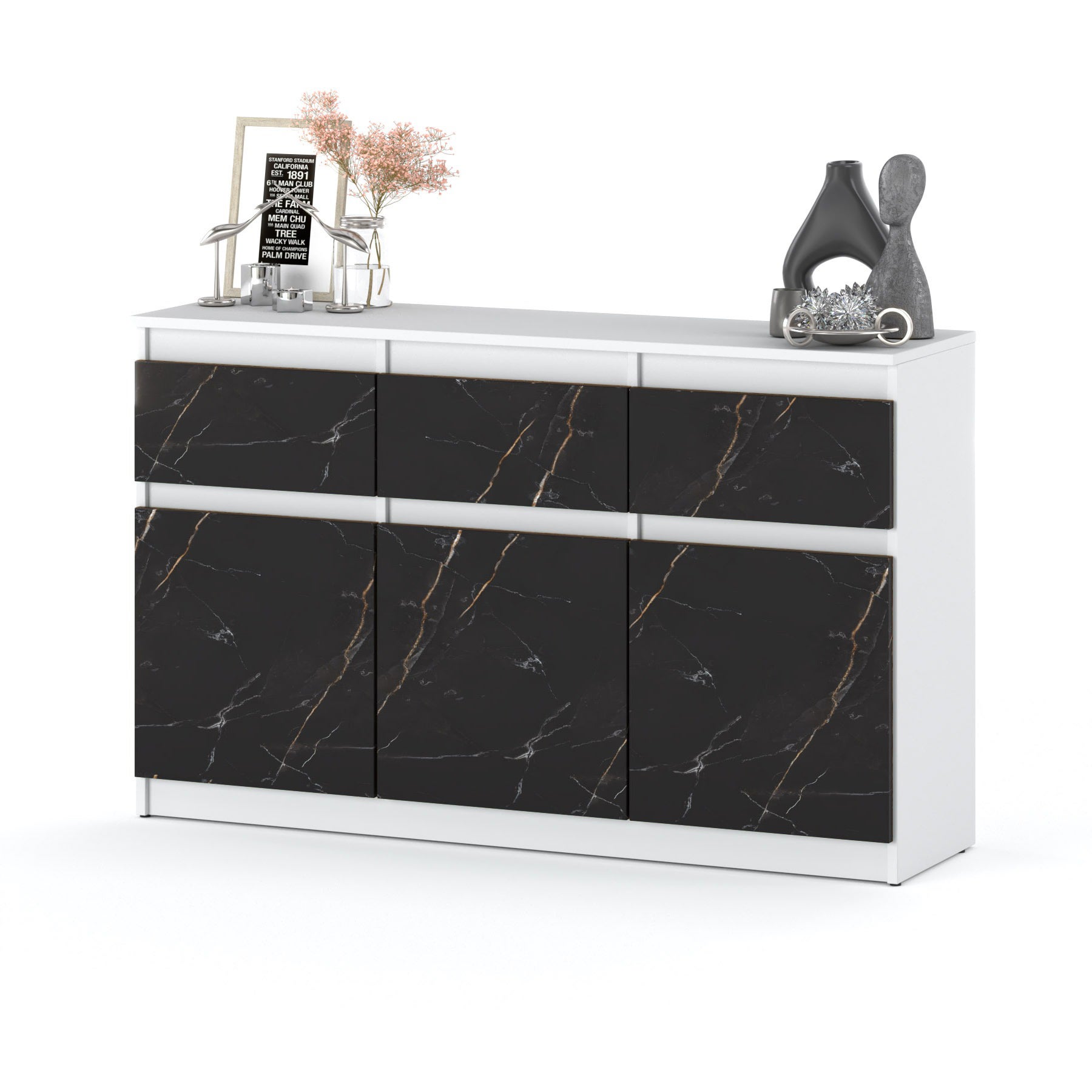 Komoda pojemna szafka 3 szuflady salon sypialnia 120cm biała san sebastian