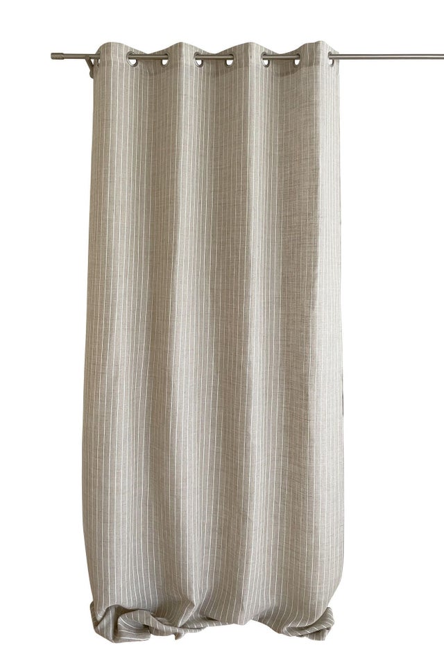 Zasłona na przelotkach Hobo z lnu w paski 140x270cm