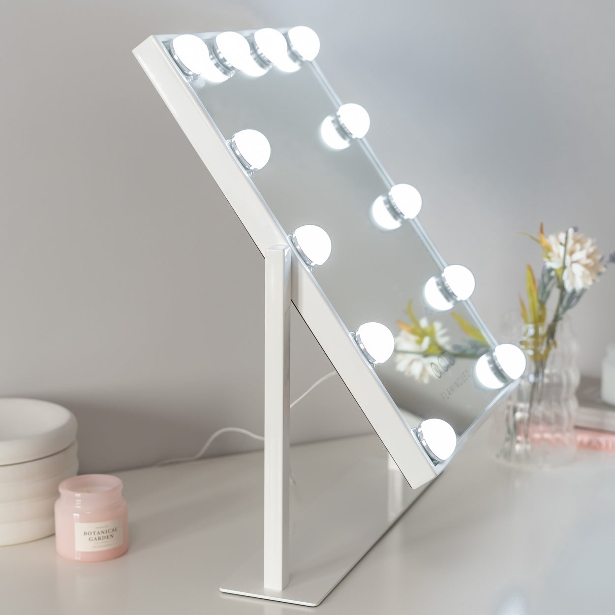 Flamingueo Miroir Maquillage Lumineux Miroir 12 LED Miroir Maquillag 3 Modes Contrôle Tactile - 6