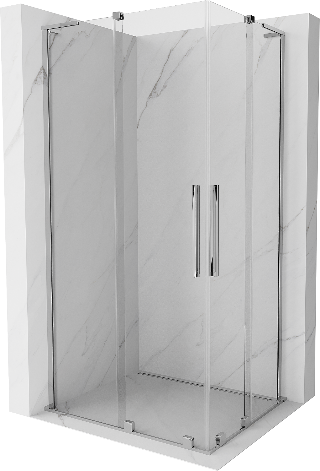 Mexen Velar L Duo kabina prysznicowa rozsuwana 90 x 80 cm, transparent, chrom - 871-090-080-02-03-01