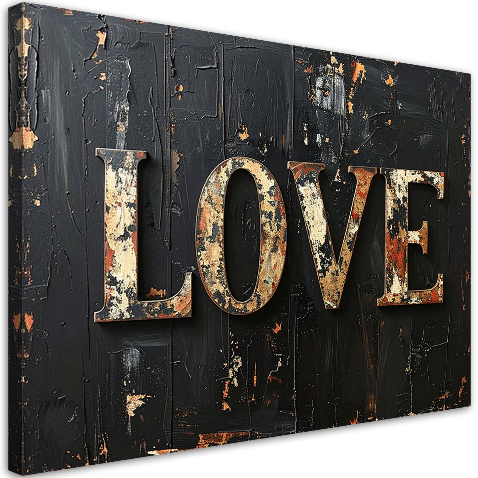Obraz do salonu sypialni biura, Napis Love w stylu retro na czarnym tle 60x40