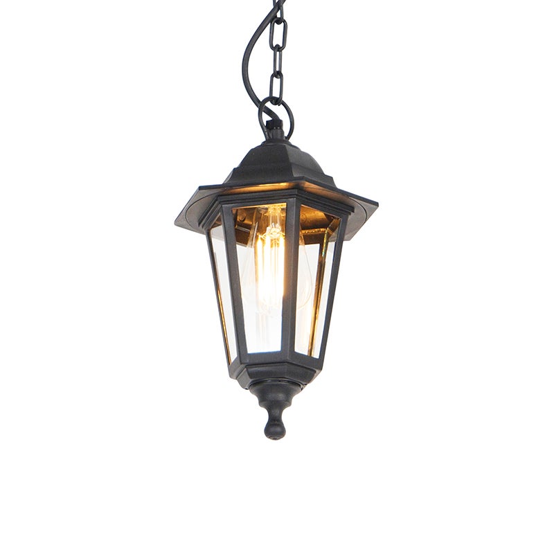 Qazqa classic-antique lampa wisząca zewnętrzna do ogród - New Haven - czarny, max. 15w, kompatybilny z żarówką LED, e27, 17.1cm