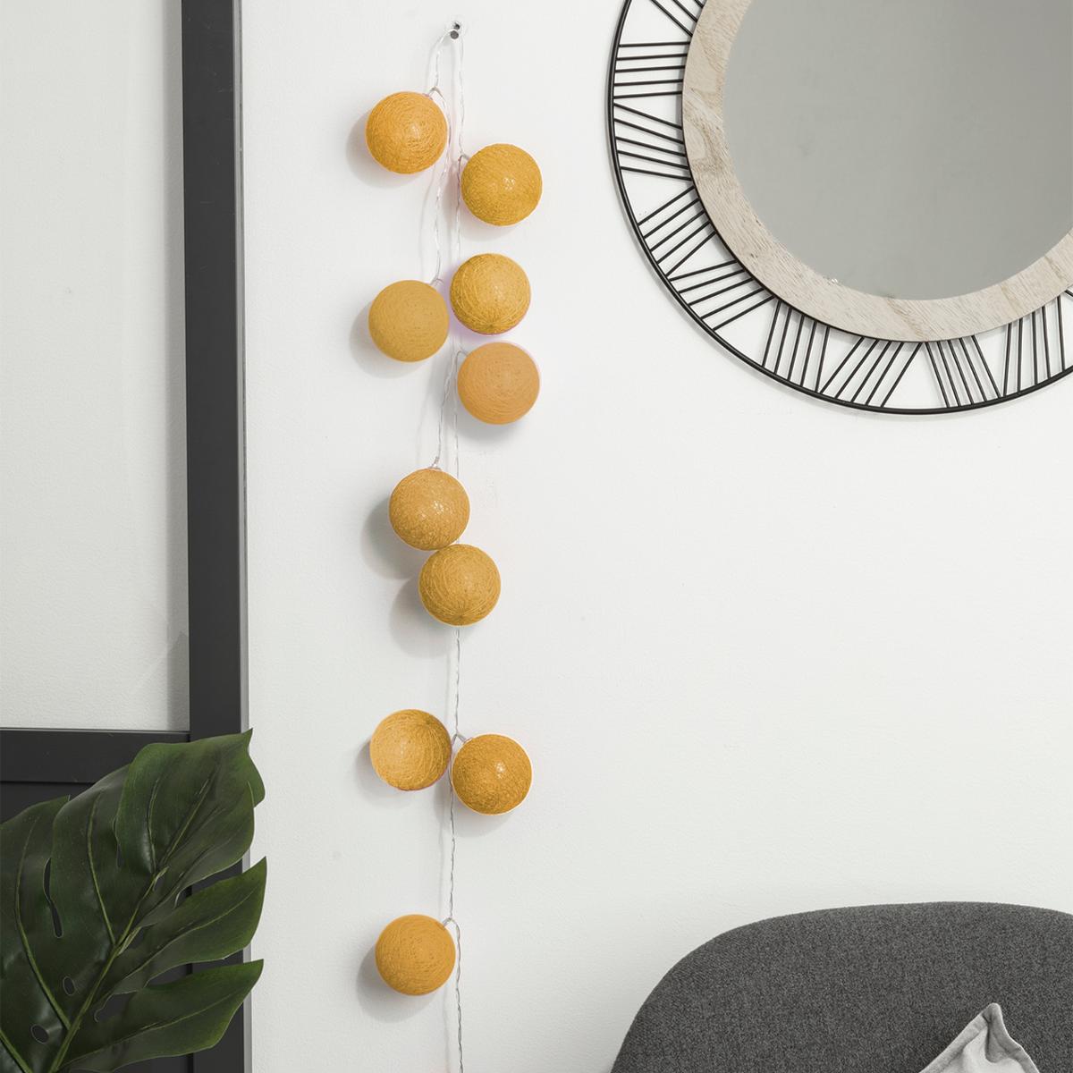 Guirlande LED 20 boules - jaune ocre L435 cm - Atmosphera créateur d'intérieur - 7