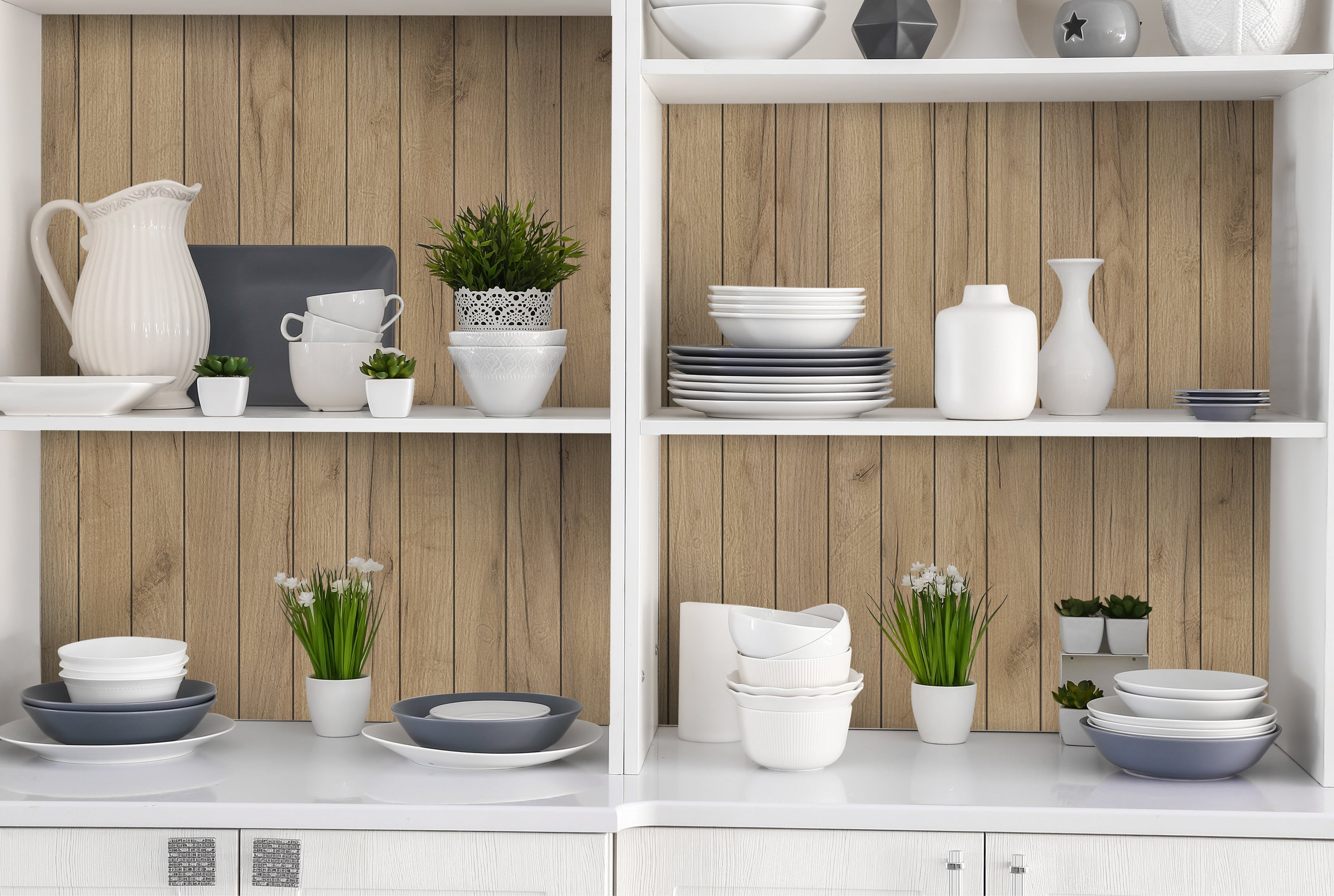 Adhésif décoratif pour meubles, armoires, murs, cuisine, salles de bain - imitation bois - Tables en bois brun 100x100 cm - 2