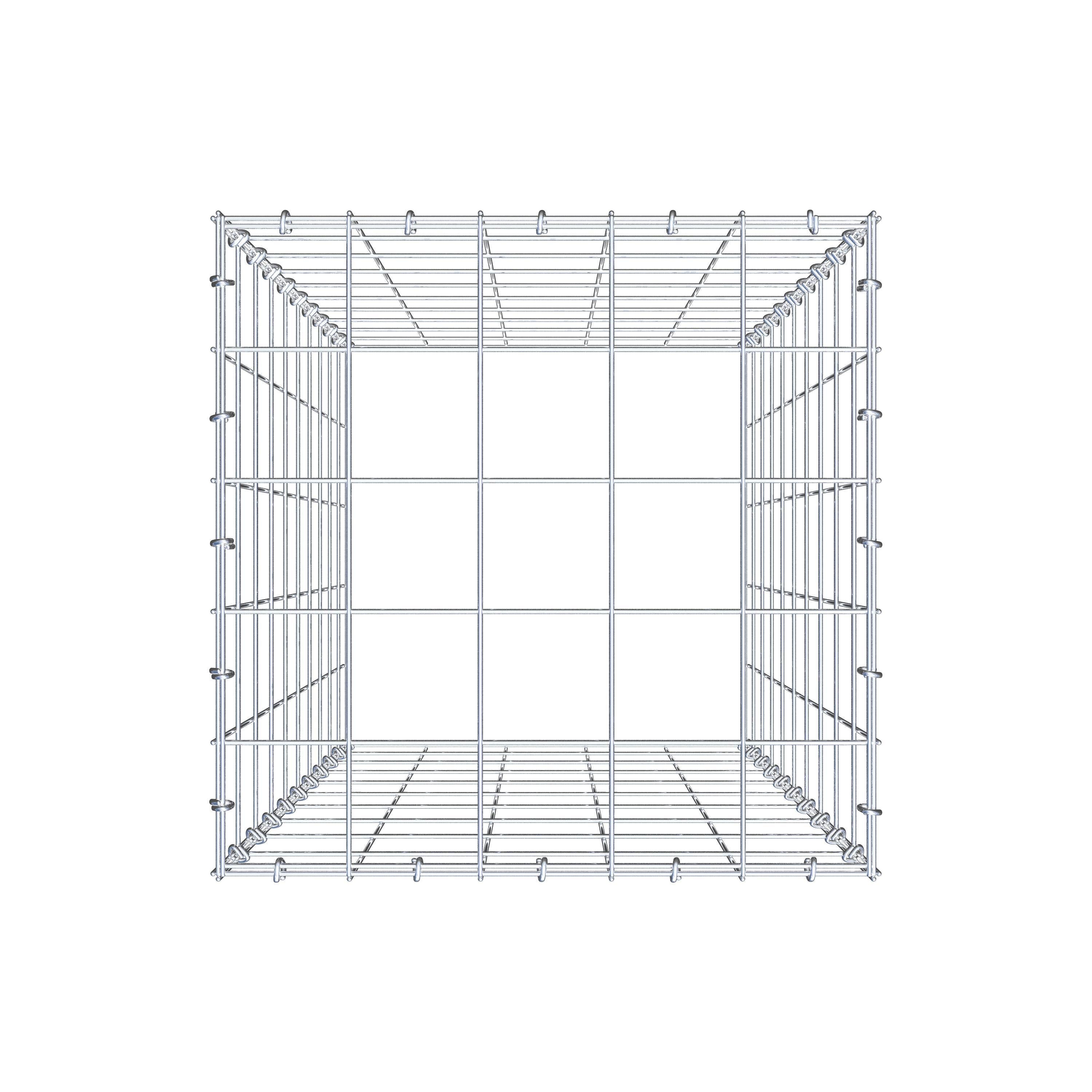 Gavión para apilar en acero galvanizado 100x50x50cm (LxAxP), malla 10 x 10cm, Anillo en C, sin rejilla inferior - 5
