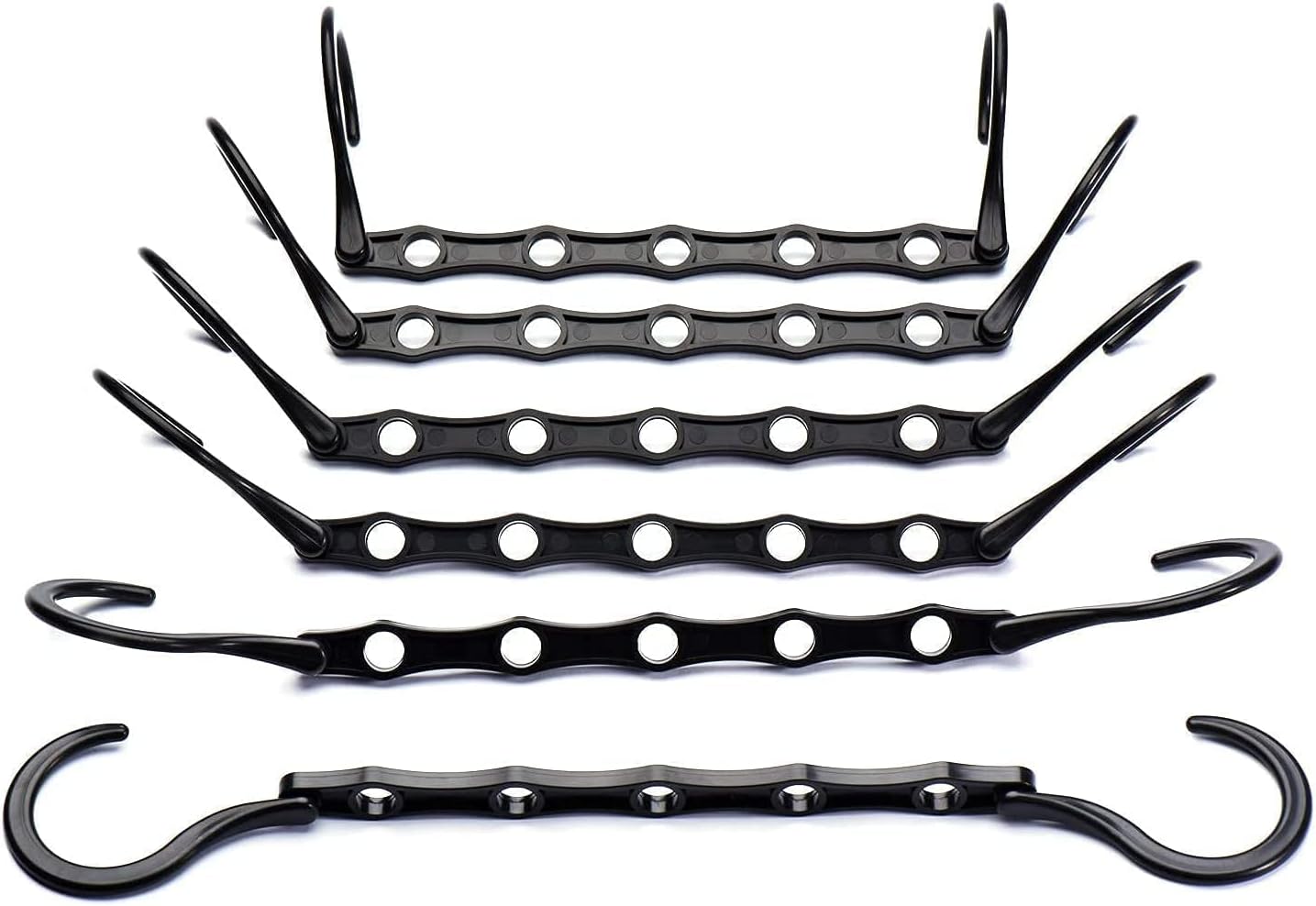 Zestaw 10 Magicznych Wieszaków Organizer Czarny 38CM Wieszak Garderoba Przechowywanie Ubrań Oszczędność Miejsca w Szafach