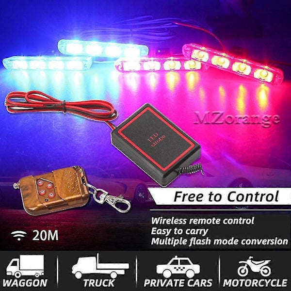 4x4 Led Fso Police Light Flashing Led Ambulance 12v Wireless Remote ...