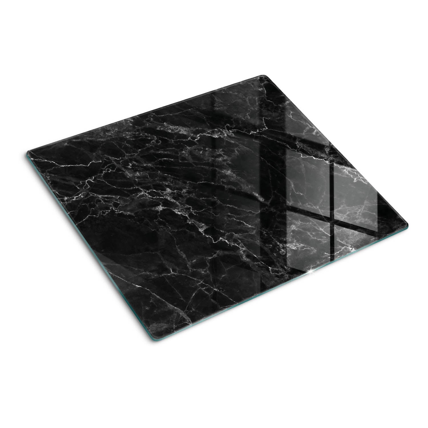 Szklana deska do krojenia Tulup Kształt prostokątny - 60x52 cm - Czarny Marmur