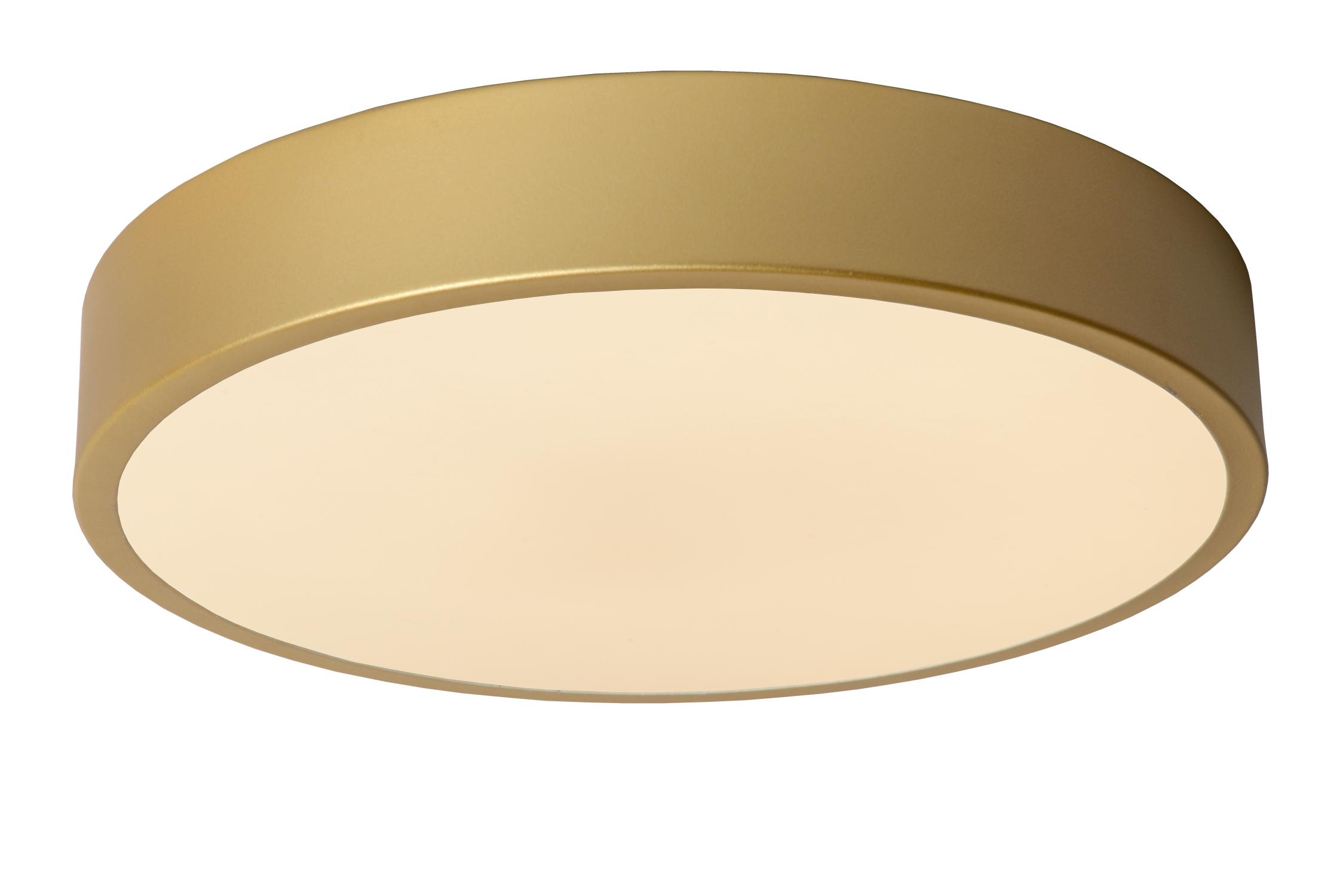 Plafon okrągły UNAR LED 18W Ciepła biel 1260lm złoto-odcienie złota-biały wym:5x30x30cm IP20 Lucide